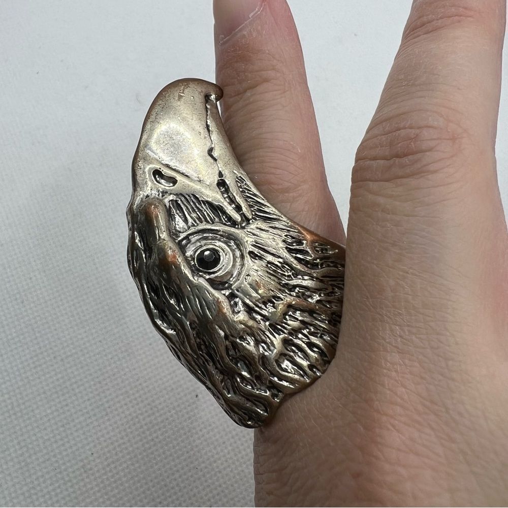 Silver Eagle Head Ring - Size 7.5 - image 7